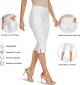 Ladies Cropped Wear Stretch High Waisted Navel Work Leggings with Pockets